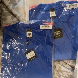 NWT Opening Ceremony XL Tie Dye Tee T-Shirt Blue Pink White Ombré Long Sleeve